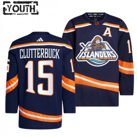 New York Islanders Trikot Cal Clutterbuck 15 Adidas 2022-23 Navy Reverse Retro 2.0 Authentic - Kinder